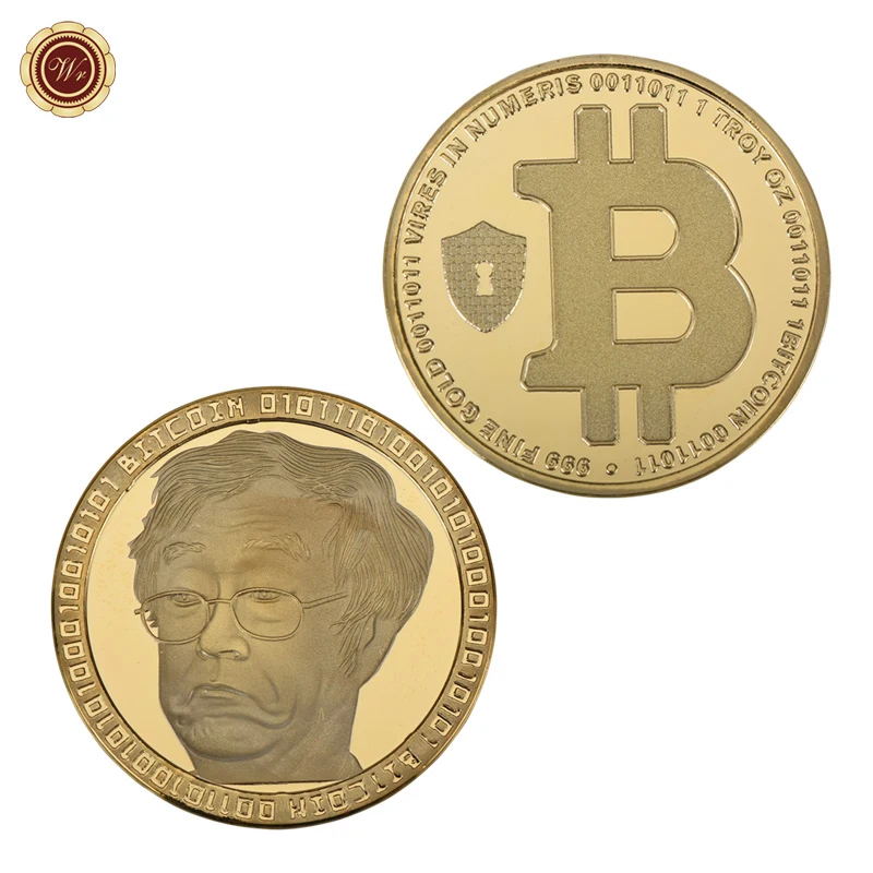 Позолоченные Коллекционные монеты Биткоин искусство вызов Золотая монета