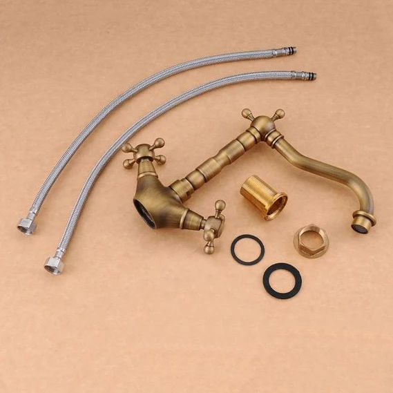 Смеситель для раковины Античная Латунь Ванная комната раковина кран 360 градусов