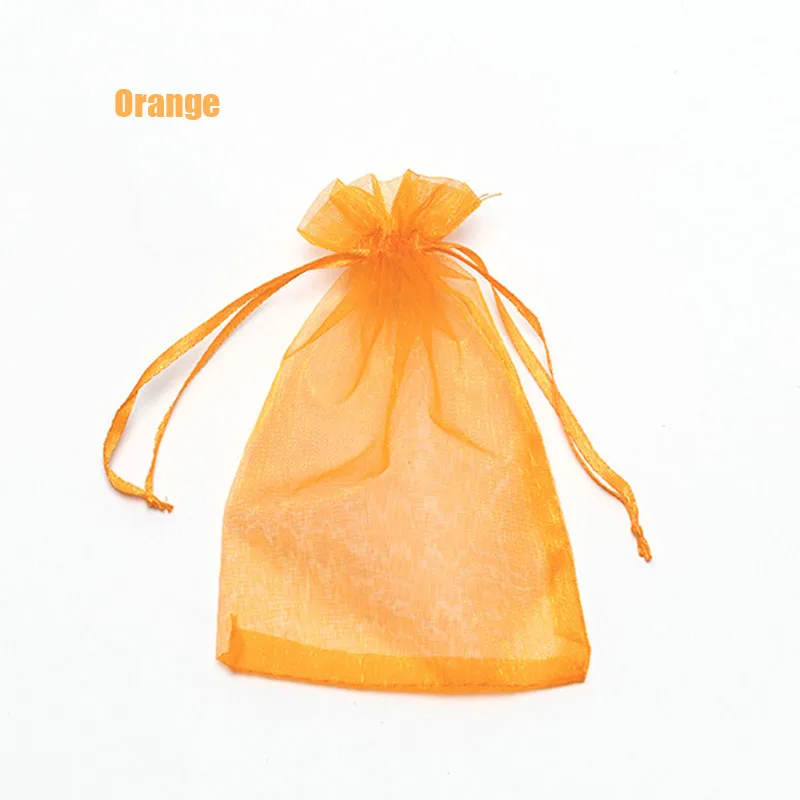 orange 100 шт., 22 цвета, 11X16, 15X20, 17X23, 20x30 см, сумки из органзы для свадебного украшения, вечерние сумки для подарков, сумки для хранения ювелирных изделий J15 - Цвет: orange