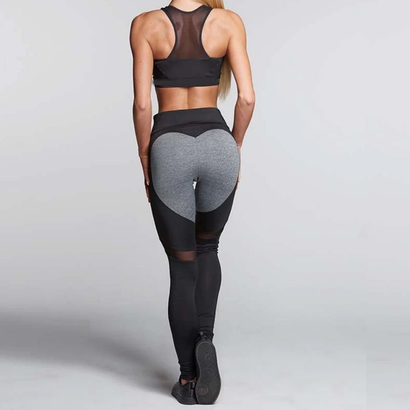 Женские леггинсы с сердечком HEYHOE сетчатые в стиле Харадзюку одежда для фитнеса