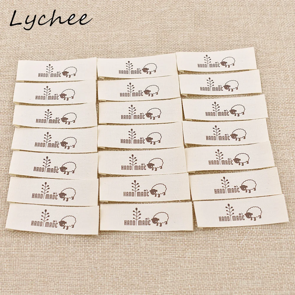 Lychee 50 шт. классические моющиеся хлопковые этикетки ручной работы DIY ремесло швейная сумка для одежды рукоделие печать шаблон метки