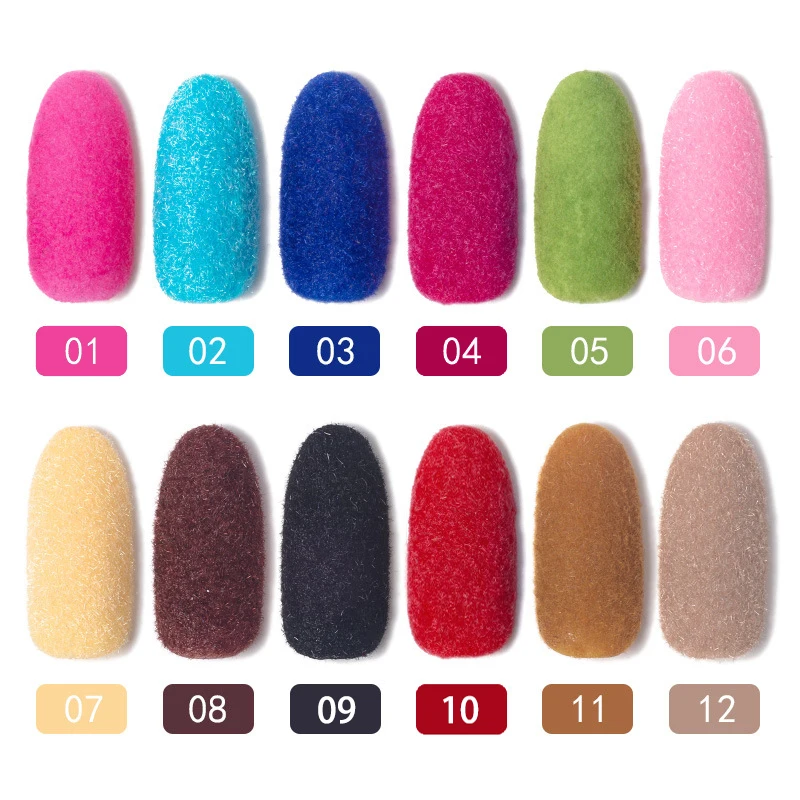 Nail Art бархатная пудра 12 стилей Набор ногтей плюшевая пудра теплый для зимы блеск для ногтей Зимняя модель пудра для ногтей Блеск NDJ