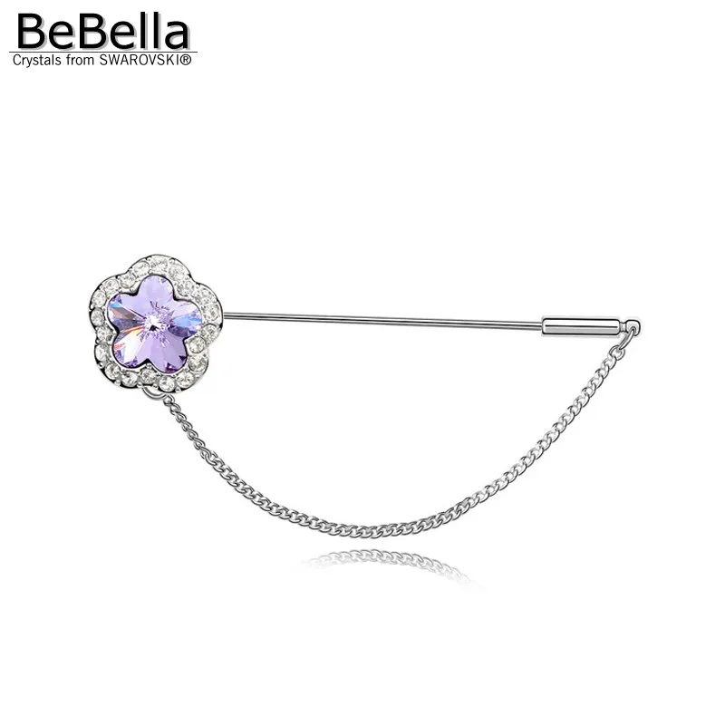 BeBella брошь с кристаллами сливы и от Swarovski модные украшения для девочек женский