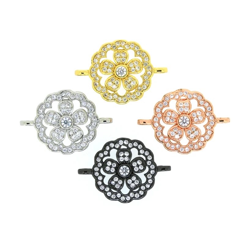 

Wholesale 10 Vintage Jewelry Fittings Flower conbic zironia Pinch Push Clasps Hot Sale Jewelry Connectors For Jewelry Making