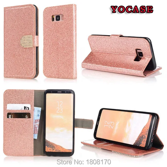 Блестящий кожаный чехол-кошелек C-ku для Samsung Galaxy S8 Plus S7 S6 Edge S5 Iphone 8 7 6 6S 5 5S SE 50 шт. |