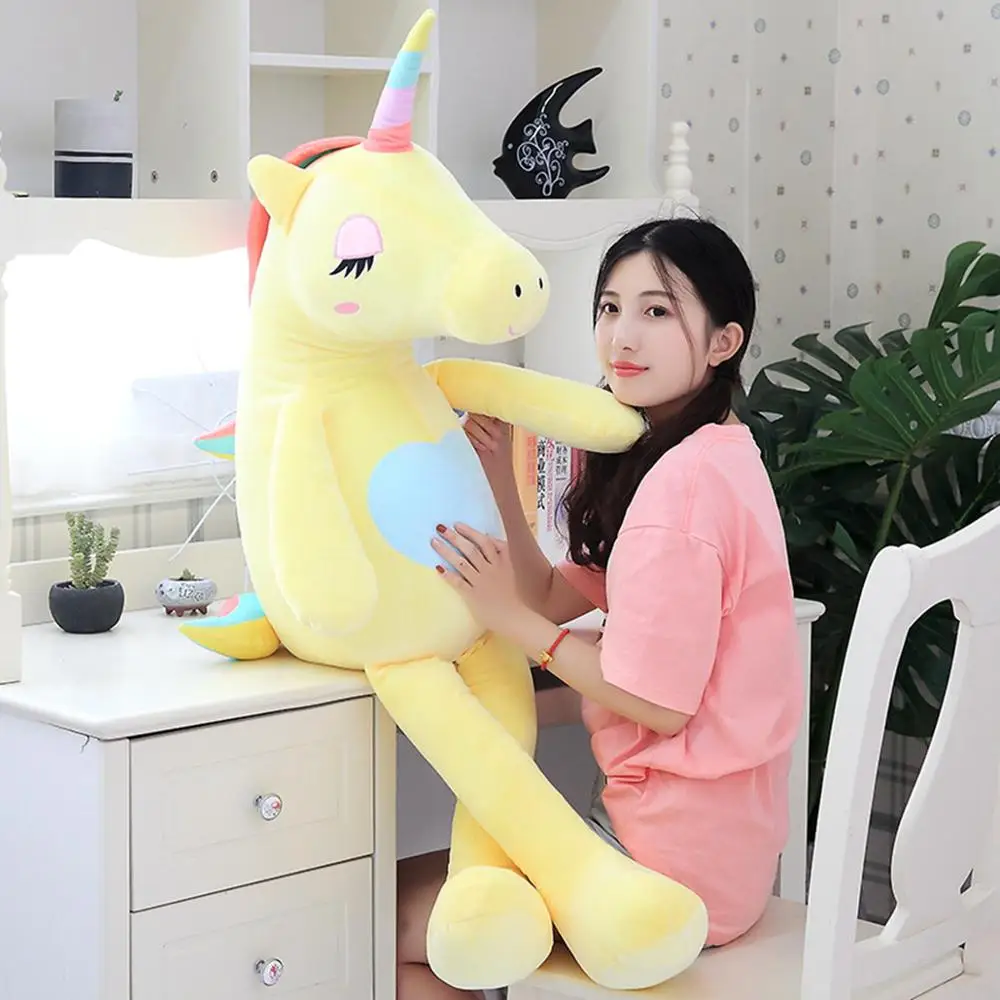 

60/85/110/140cm New Large Soft Unicorn Animal Plush Toy Stuffed Toy Girl Gift Children's Toy Sofa Pillow Cushion Home Decoration