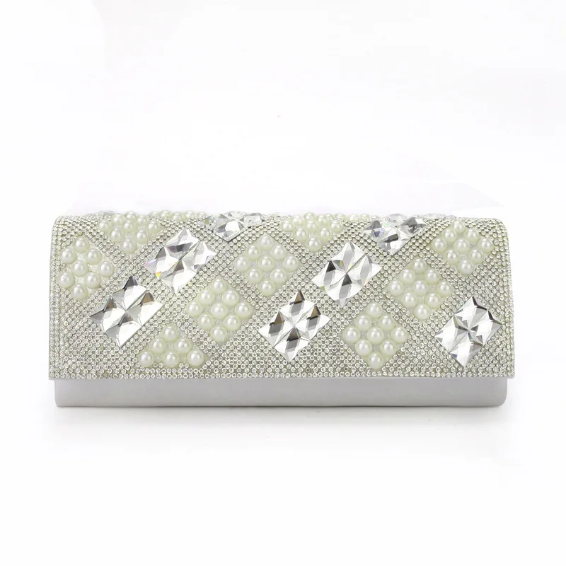 Mini Pearl Bag New Style High-end Small Flap Evening Dress Square Diamond Lady Party Clutch Women Dinner E039 | Багаж и сумки