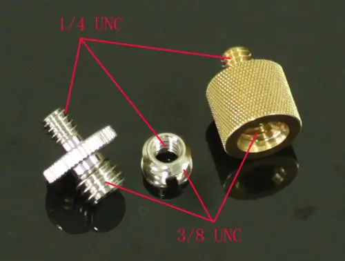 

3 новых адаптера, штатив/монопод, металлический адаптер для камеры, 1/4 дюйма, 3/8 дюйма, ассортимент, 5D2 7D, штатив для камеры