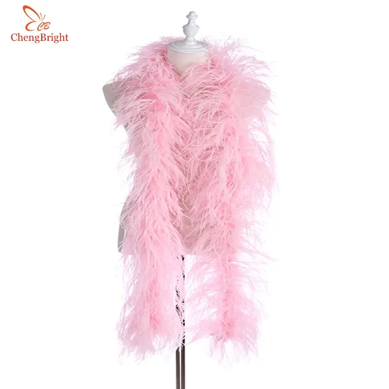 Pink ChengBright пушистый натуральный белый страусиное перо боа костюмы/отделка для вечерние/костюм/шаль/ремесло страусиное перо Свадебные Diy - Цвет: Pink