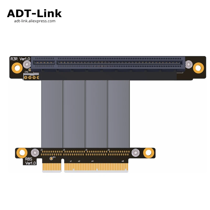 Переходный кабель PCIe 3 0x8 to x16 64G/bps PCI Express 8x 16x 1U 2U удлинитель для AMD NVIDIA GTX1080Ti GTX1070 GTX1060