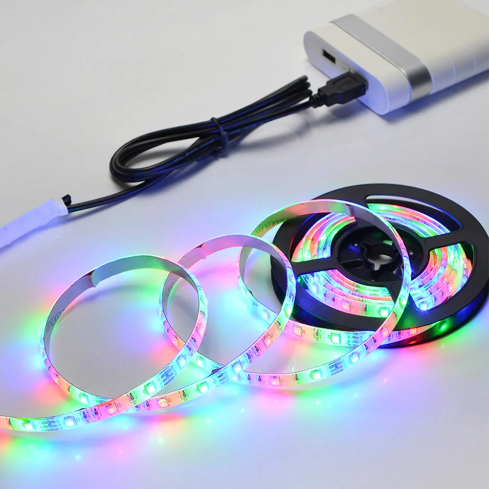 1 шт. USB DC5V Светодиодная лента s 2835SMD гибкая светодиодная лампа 0 5 м 2 3 4 ТВ