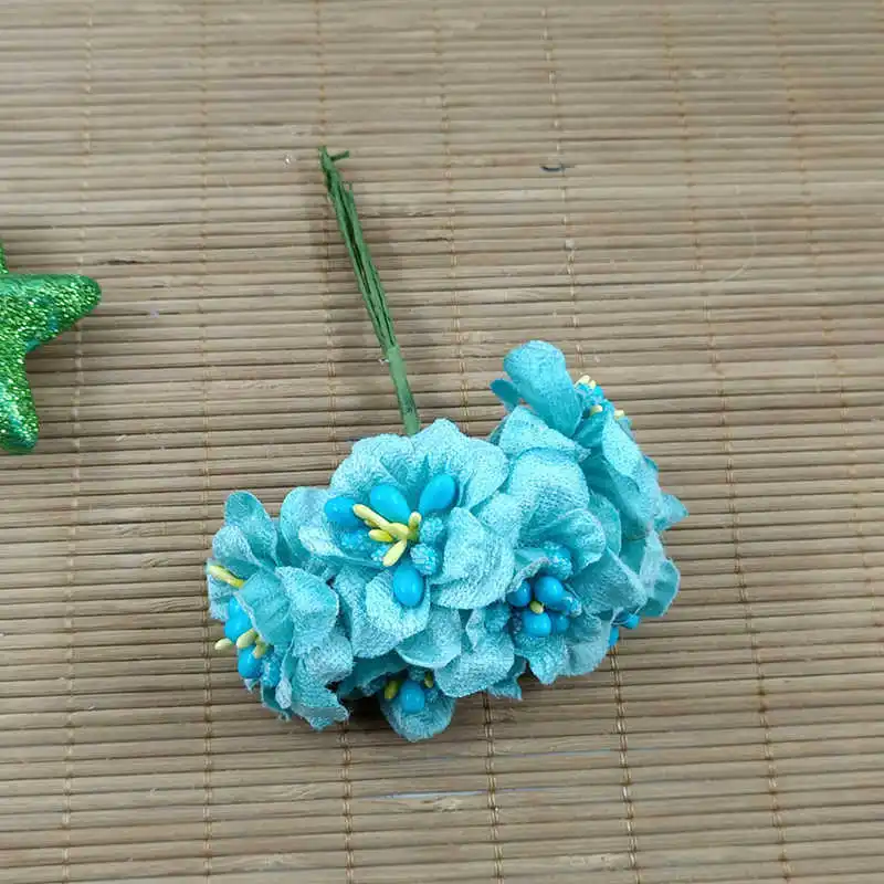 Sky blue 6 шт. A noiva cocar flor cocar doce caixa повязка на голову decorativas flores artificiais flores buques DE rosas simulacao - Цвет: Sky blue