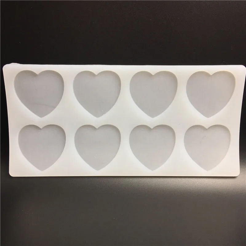Силиконовая белая форма для шоколадного торта с 8 углублениями большим сердцем
