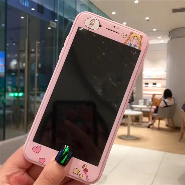 Милый Сейлор Мун Cardcaptor Sakura аниме 3D полное покрытие Передняя пленка Закаленное стекло для iPhone 6 6S Plus 7 8 Plus защита экрана