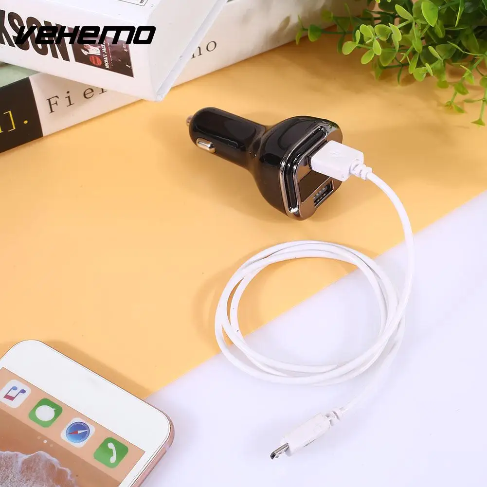 Vehemo 12 24 В OLED автомобильное зарядное устройство адаптер для зарядки GPS USB вольтметр