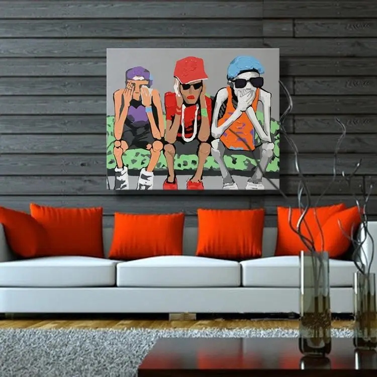 100% ручная роспись для женщин курения Настенная картина новый дизайн маслом на