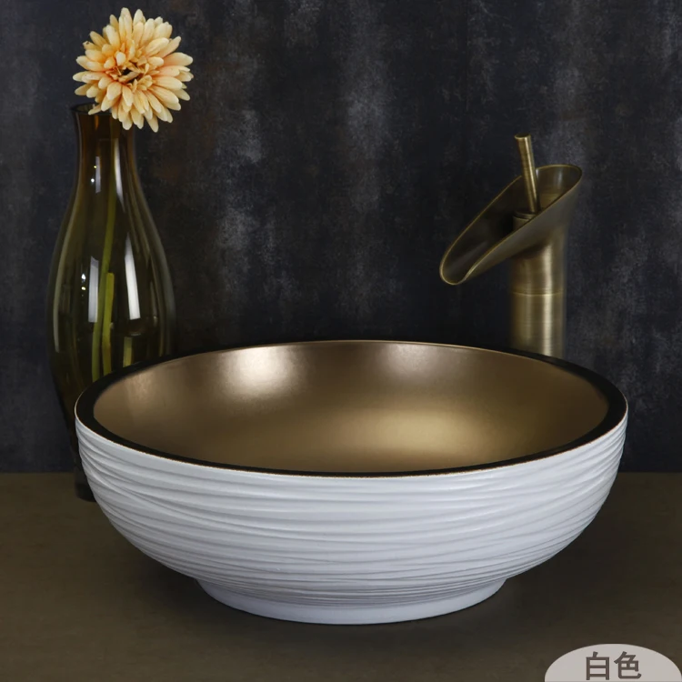 Европейский Винтажный стиль художественная раковина керамическая столешница