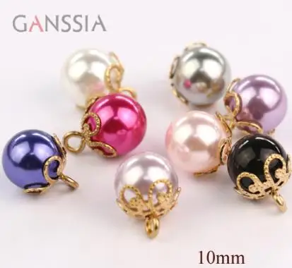 11 цветов Размер: 10 мм Разноцветные резиновая жемчужина пуговицы со стойками для