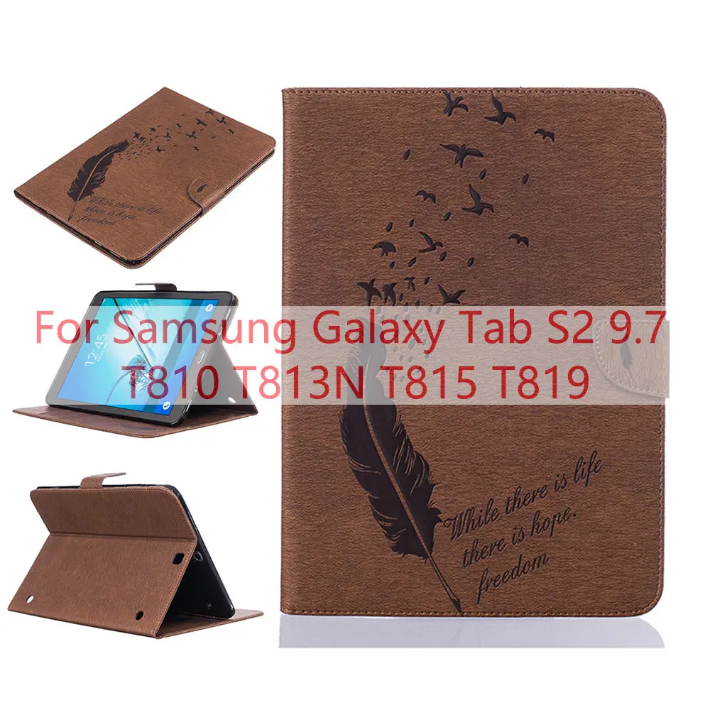 Brown Чехол для samsung Galaxy Tab A A6 10,1 T580 T585 T580N T585N Крышка для samsung Galaxy Tab S2 9,7 SM-T810 T813 T815 T819 - Цвет: Brown