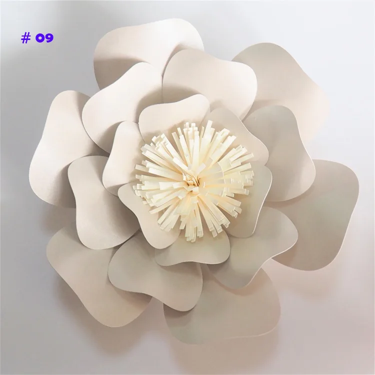 Glittered Off-White 20 см Толстая кардшток роза DIY бумажные цветы для свадьбы и события декорации детской стены деко видео-обучающие материалы - Цвет: Glittered Off-White