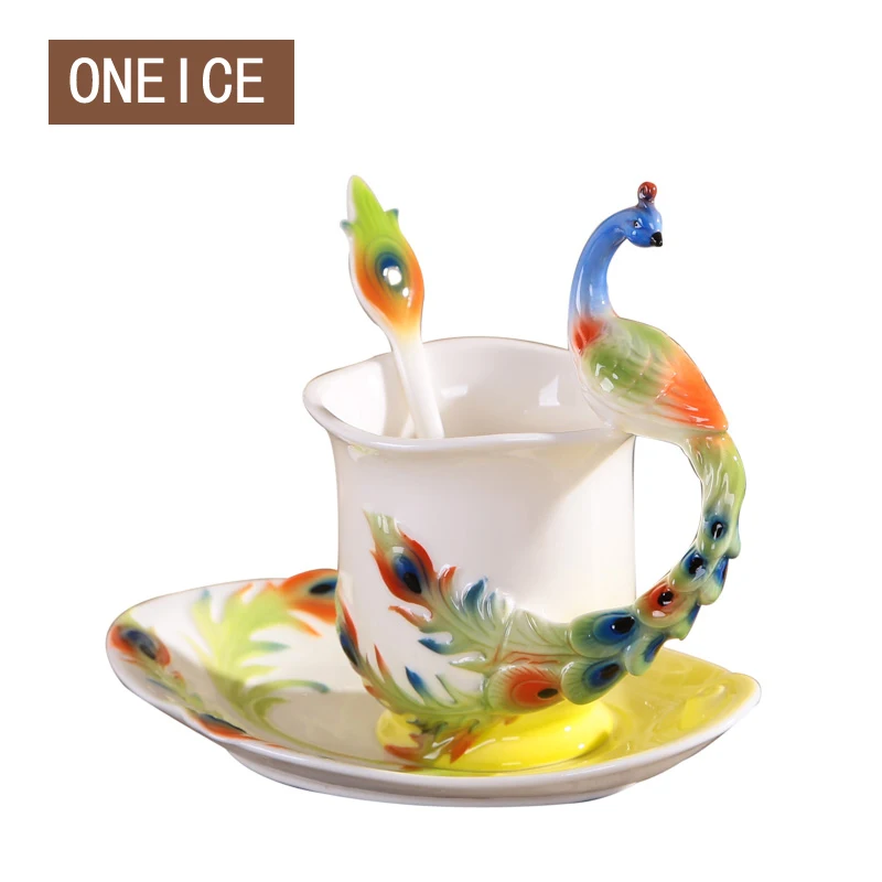 Благородная ручная роспись кости креативные кофейные кружки чашка ложка Свадьба