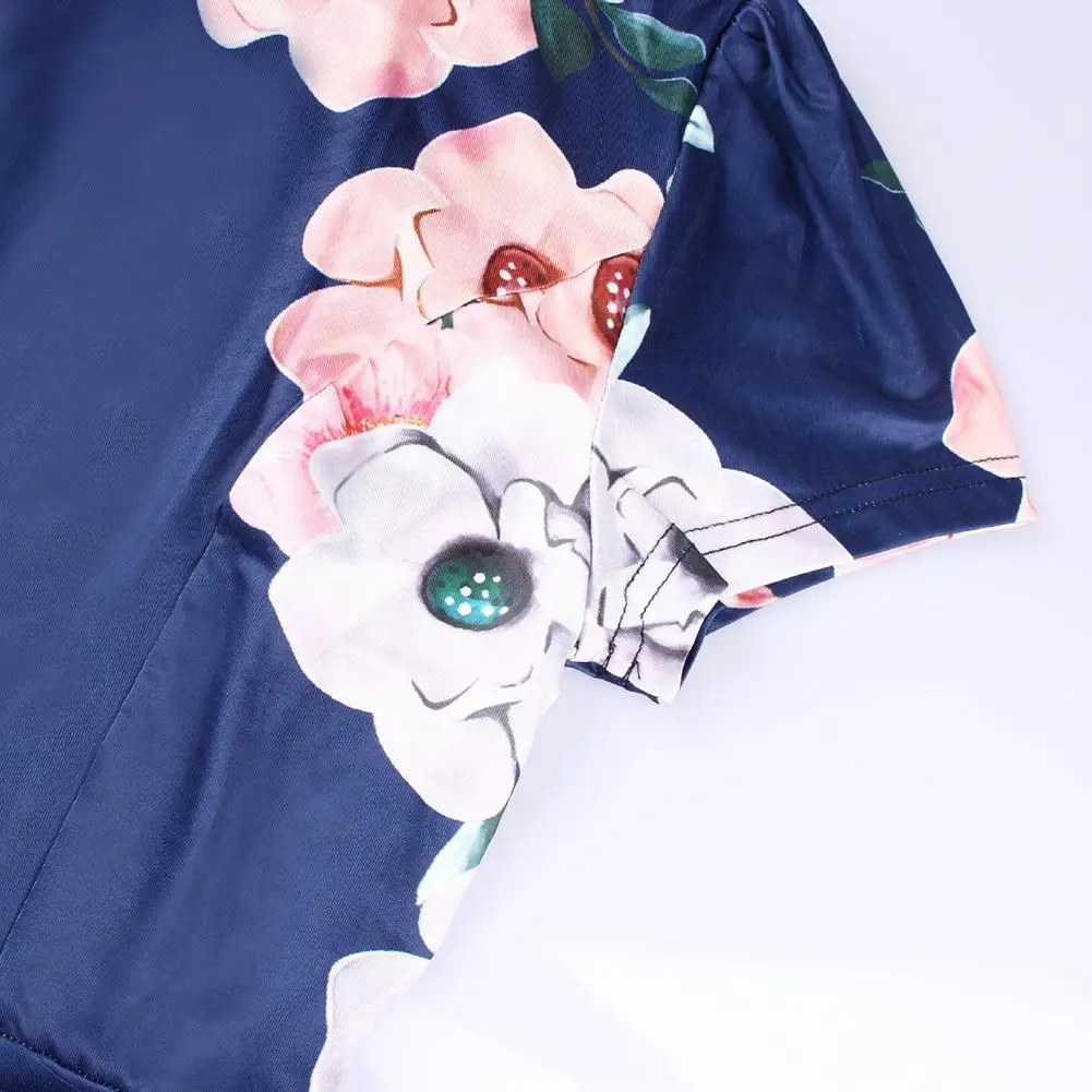 Women Summer Dress 2019 Casual Short Sleeve Long Boho Floral Print Maxi Turtleneck Bandage Elegant Dresses Vestido | Свадьбы и