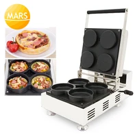 small business machinery pizza press machine 4pcs pizza baking oven party snack baker machine waffle bowl maker with fillings