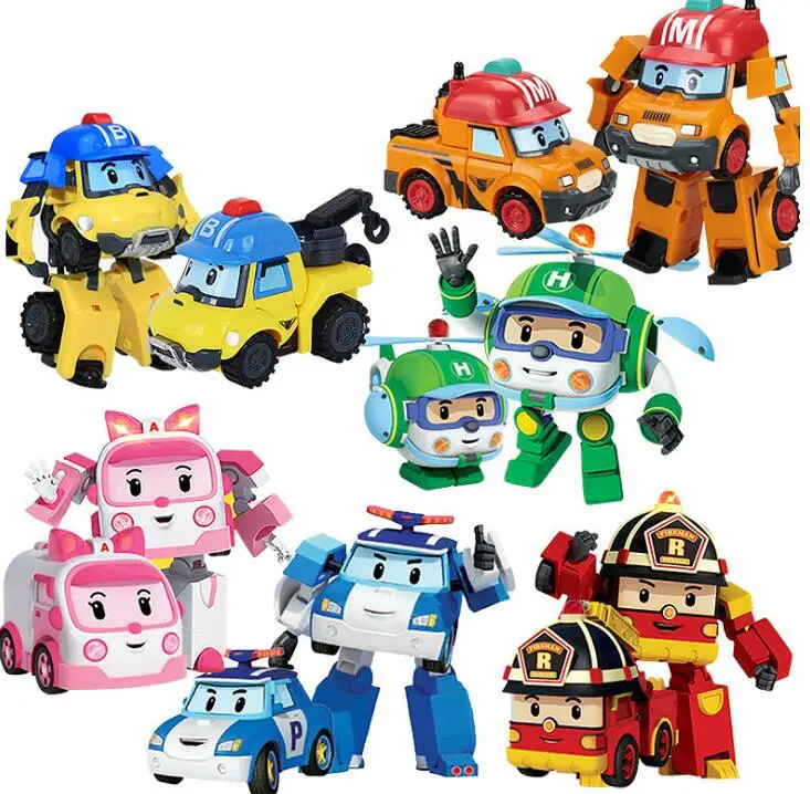 Горячая Робокар Поли Корея детские игрушки блоки роботов фигурка дети Кирпичи