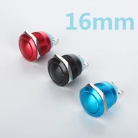 1pcs 16mm l38 cabochon zinc alloy metal push button switch car modification horn doorbell switch automatic reset waterproof