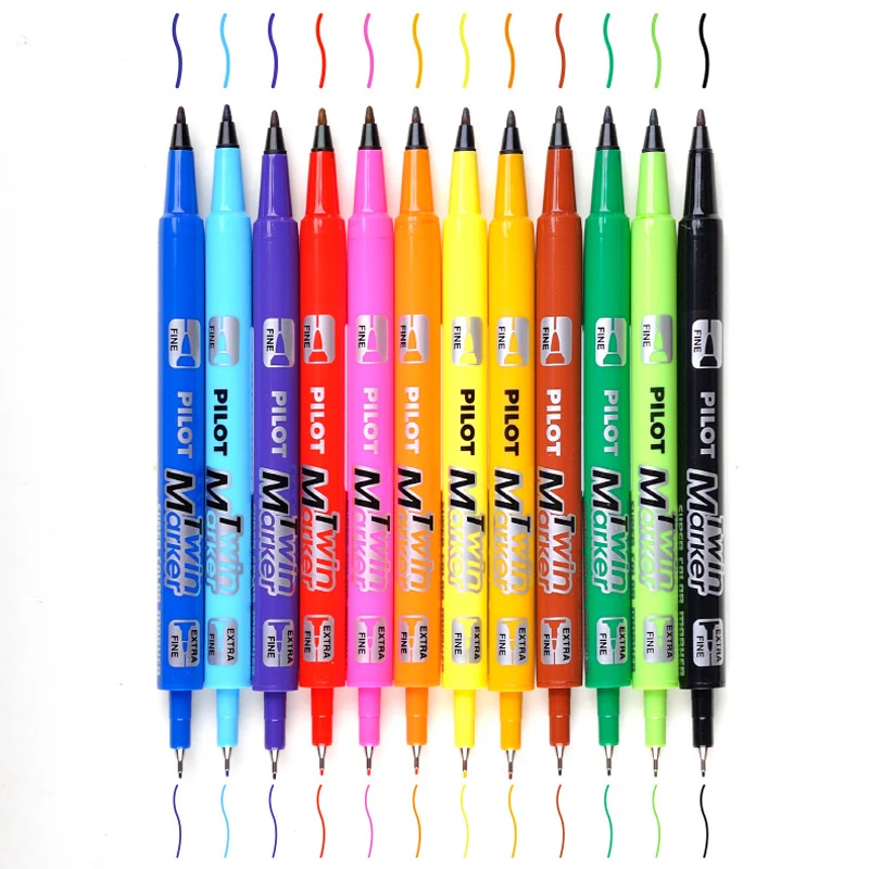 Японский пилот SCA TM CD маркер японский двойной 2 наконечника в постоянных цветах