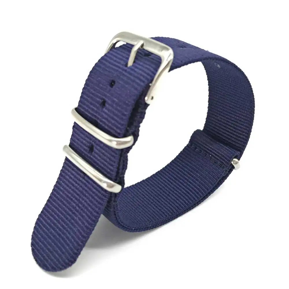 Nylon Watch band Navy blue 18mm 22mm 24mm Watch Band Strips Men Nato Woven Fiber Watch Straps man Wristwatch Band Women strap