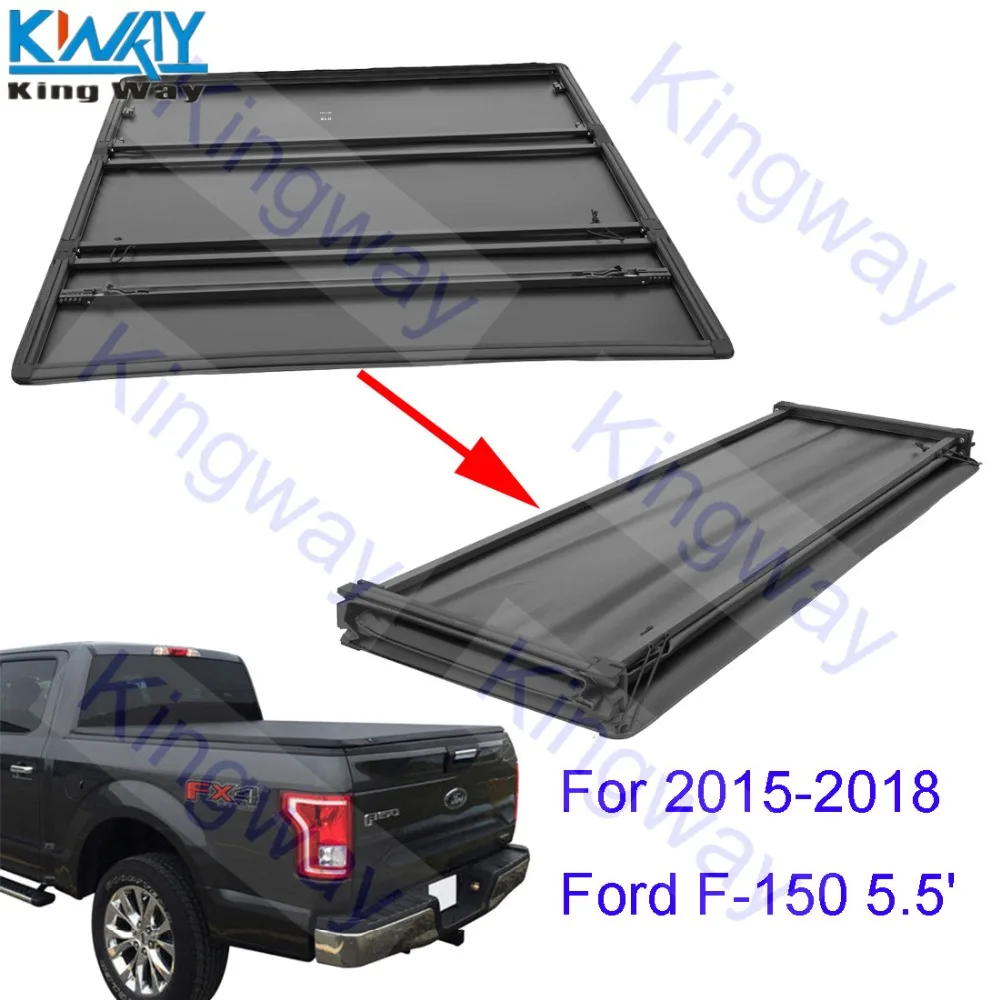 King Way-черный мягкий 5.5FT трехстворчатая Tonneau Крышка для- Ford F-150 покрывало для кровати грузовика