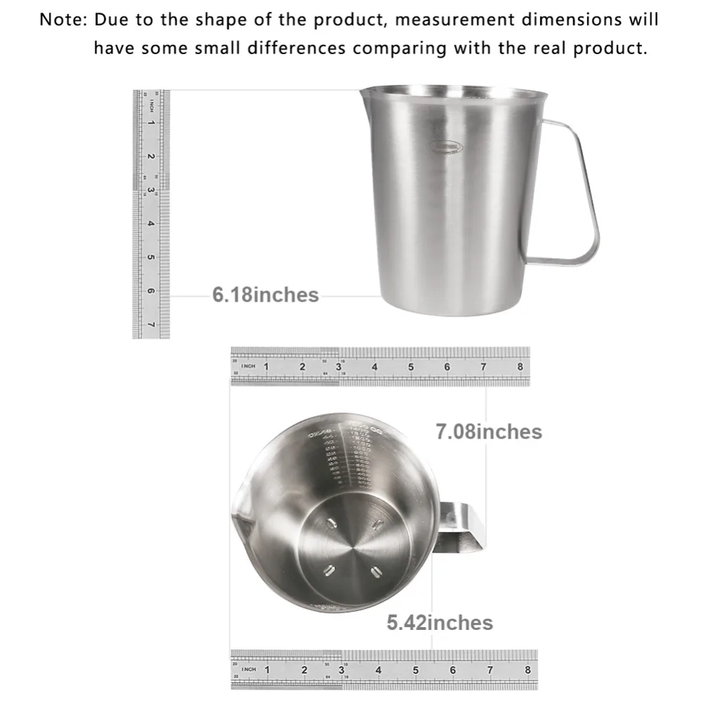 Newness Stainless Steel Measuring Cup with Marking Handle 48 Ounces (1.5 Liter 6 Cup) | Дом и сад