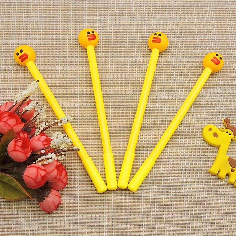 Jonvon Satone 30 Pcs Stationery Cute Yellow Duck Neutral Pen Pvc Soft Gel Pens Student Kawaii Stationary Kawaii School Supplies