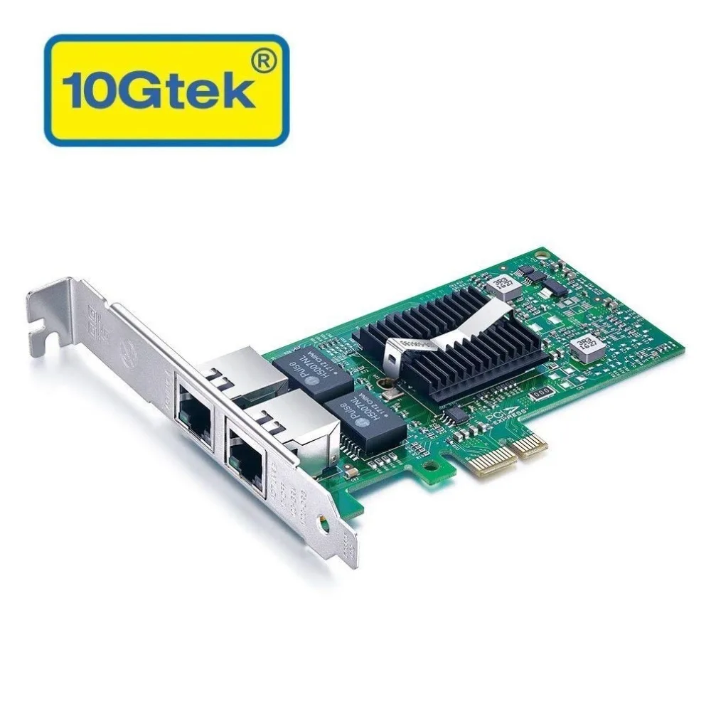 10gtek для Intel 82576 чип 1G Gigabit Ethernet конвергентный сетевой адаптер переменного тока, двойной RJ45 Медь Порты, PCI Express 2,0X1, E1G42ET