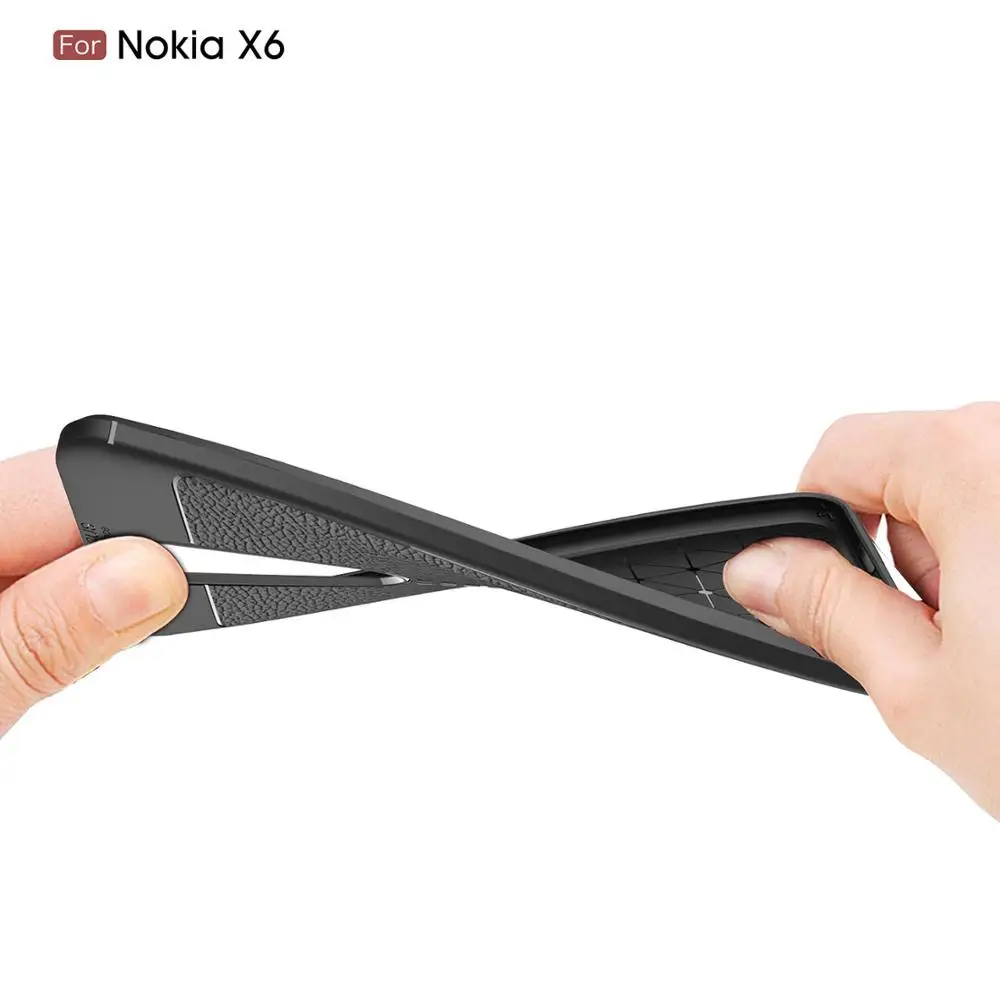 Чехол накладка с текстурой личи 5 8 для Nokia X6 чехол 6 1 NokiaX6 Nokia6.1 Plus 2018