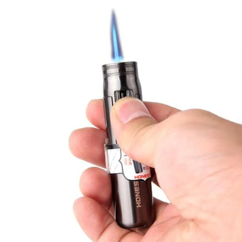 1 шт. Honest Mini Pocket Cigar Tobacco Зажигалка струйный фонарь многоразовый бутановый газ Регулируемый прямой фонарь с пламенем