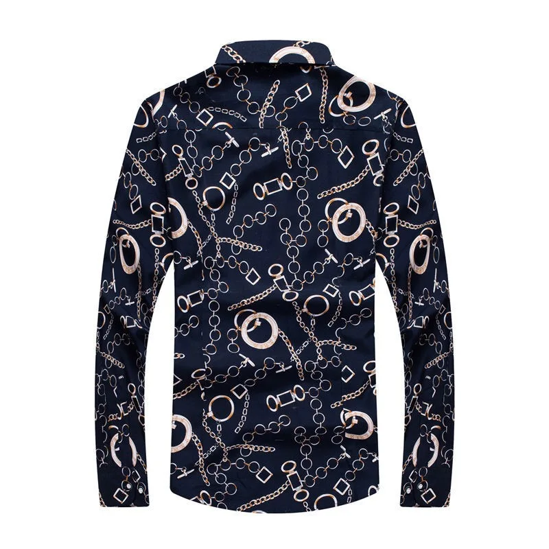 Camisa Masculina пляжная рубашка мужская брендовая одежда модный принт Повседневная
