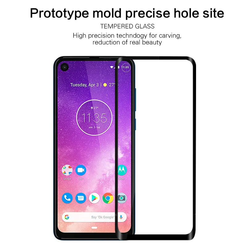 Закаленное 3d-стекло для Motorola Moto One Vision 2 шт. полное покрытие экрана Защитная пленка