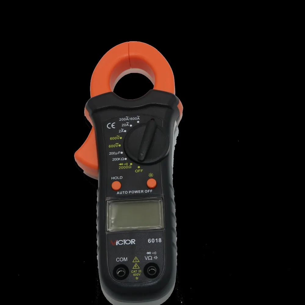 Оригинальный мультиметр Victor VC6018 клещи цифровой амперметр 2A 600A конденсатор
