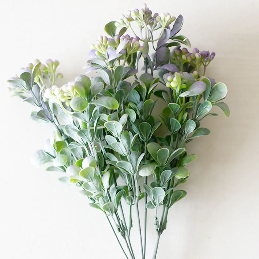 Purple 33cm 7 веток/Букет шелк поддельные зеленые растения Моделирование Милан искусственная трава с листьев установка настенные украшения, цветок аксессуары - Цвет: Purple 33cm