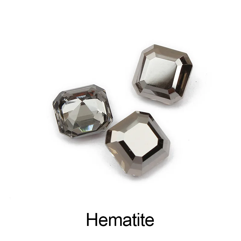 Hematite Новая восьмиугольная площадь 6 мм/8 мм. Стразы для ногтей. Разноцветное стекло, кристалл, камень 30 шт/100 шт для украшения ногтей - Цвет: Hematite