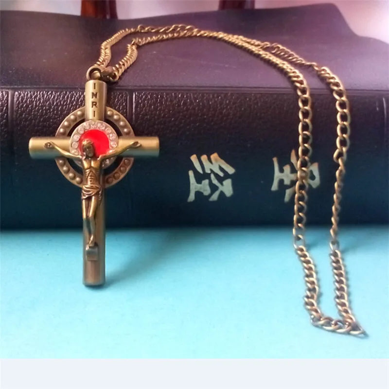 Европейский католический Ретро Распятие Иисуса святое тело ожерелье с крестом