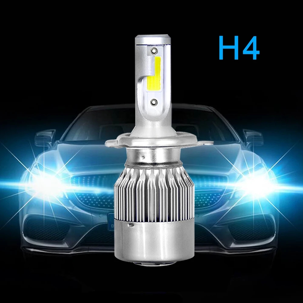 2 шт. H4 H7 H11 H1 H3 880 9004 9005 9006 9007 светодиодный автомобильных фар 72 Вт 7600LM COB Авто