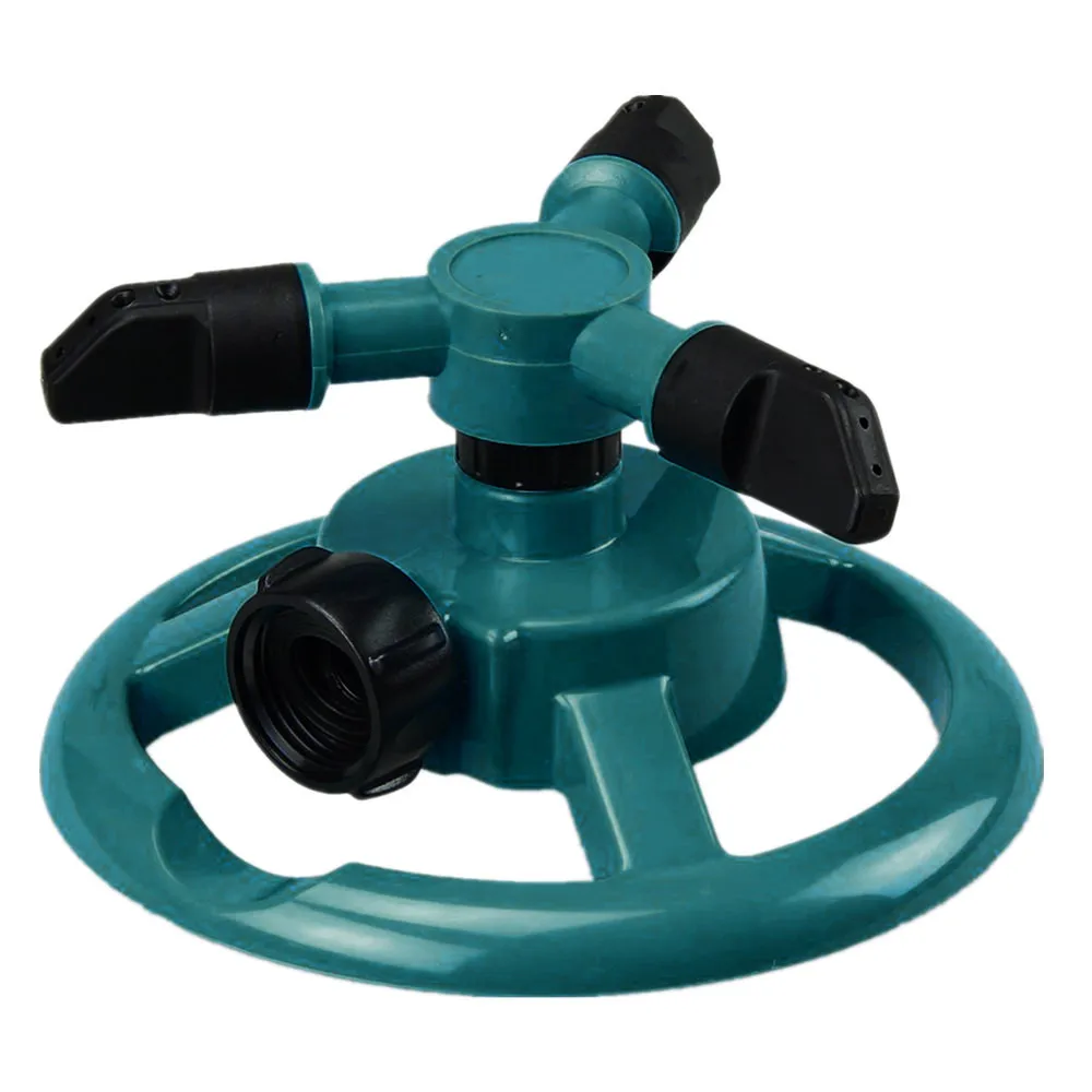 Garden irrigation sprinklers automatic turf 360 degrees circle rotating water sprinkler 3 nozzles three arm garden hose tube | Дом и сад