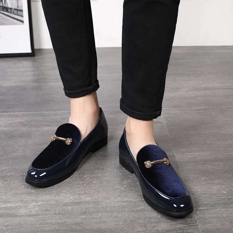 Mens Casual Shoes' Loafers Slip-On Men Shoes Luxury Brand Plus Size 12 PU Patent Leather Loafer Black Driving Shoe New | Обувь