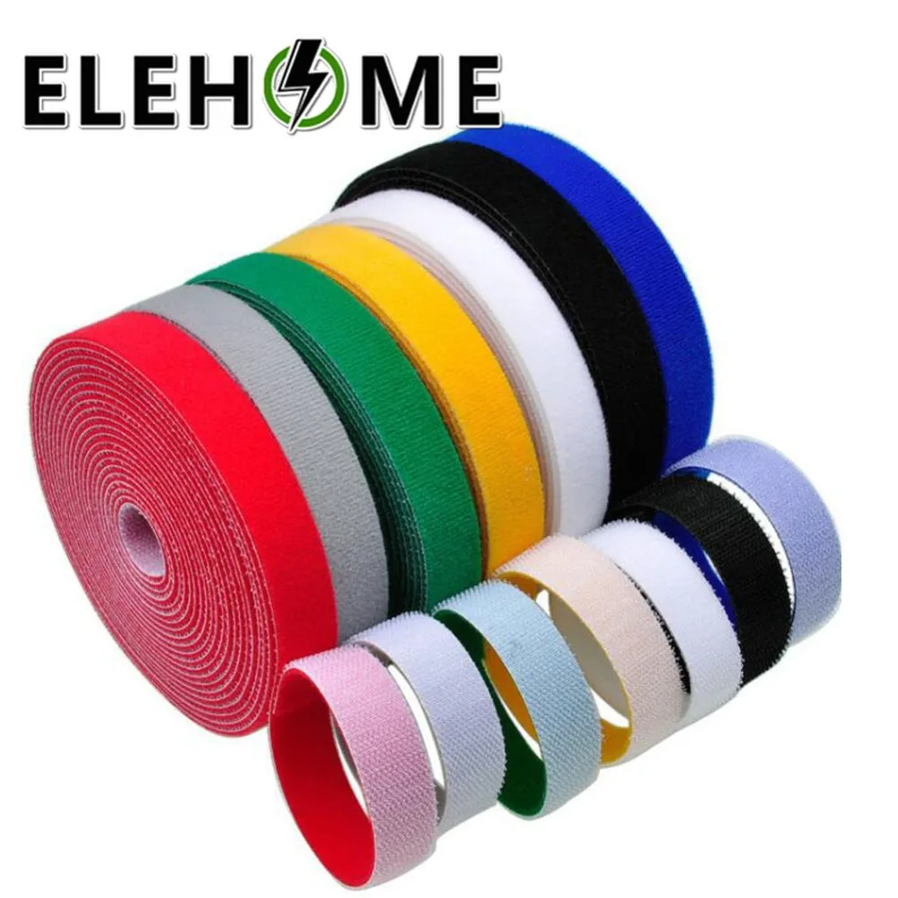 10mm*5m Cable Ties Computer Data Cable Strap Network Nylon Cable Tie Colorful Hook and Loop Cable Tie XF30