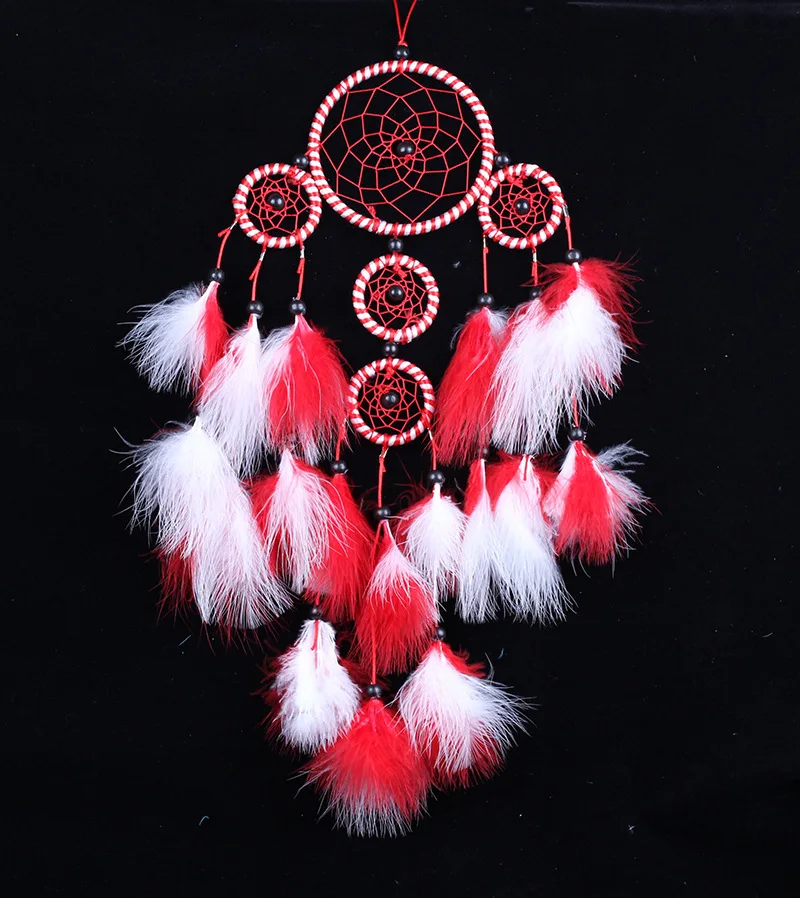 1-красно-белые двухцветные сетчатые украшения для мечты украшение дома подвеска