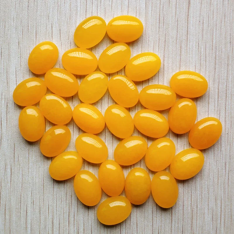 Wholesale 50pcs/lot Fashion good quality natural stone yellow Oval CAB CABOCHON jewelry beads for making 13x18mm free | Украшения и