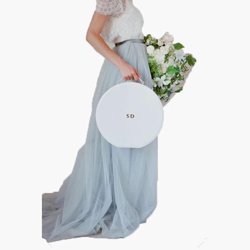 Женская длинная фатиновая юбка синяя или серая романтичная с лентой на талии со